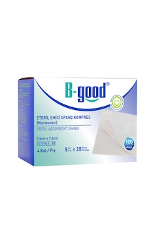 B-Good Steril Emici Spanç Kompres 7.5cmX7.5cm 100lü