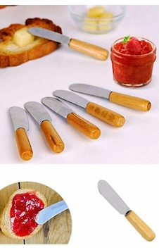 Bambu Saplı 6 Adet Lüx Tereyağı/recel Bıçağı Ahşap