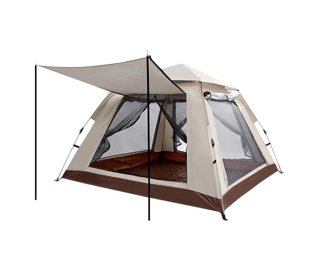Tam 6 Kişilik 240 X 240 X 160 Cm 210d Oxford Kumaş Çadır Açık Bej