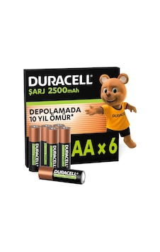 Duracell Şarj Edilebilir Aa Kalem Pil 6'lı Paket 2500 Mah Duracell Şarj Edilebilir Aa Kalem Pil 6'lı Paket 2500 Mah