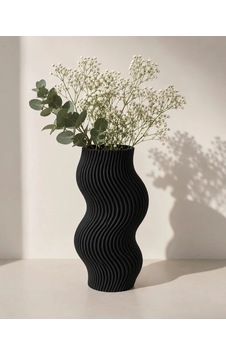 3d Baskı Dalgalı Dekoratif Vazo - Modern Masaüstü Ve Ev Dekorasyon Objesi-siyah Çok Renkli 3d Baskı Dalgalı Dekoratif Vazo - Modern Masaüstü Ve Ev Dekorasyon Objesi-siyah Çok Renkli