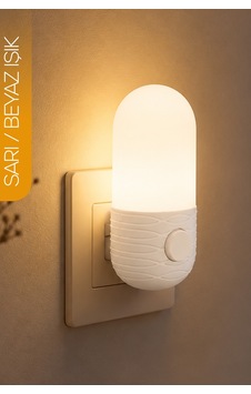 Gece Lambası Uzun Elips Tip 2 Mod Sarı-beyaz Işık Tuşlu Koridor Hol Işığı Uyuma Işığı Beyaz K7064 Gece Lambası Uzun Elips Tip 2 Mod Sarı-beyaz Işık Tuşlu Koridor Hol Işığı Uyuma Işığı Beyaz K7064