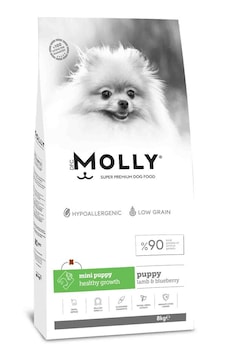 Molly Kuzu Etli ve Yaban Mersinli Mini Irk Yavru Köpek Maması 8 KG