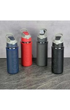 Cam Matara Deri Kılıflı - Pipetli 500 Ml Lacivert