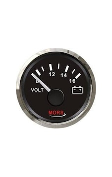 Mors Voltmetre Akü Voltaj Göstergesi 12v - Siyah-1627