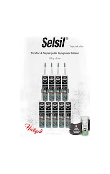 Selsil 9'lu Beyaz Renk Süpürgelik Yapıştırıcı Silikon Ve Rosıe