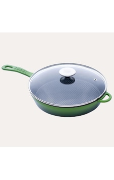 Sürel Döküm 28 Cm Yuvarlak Cam Kapaklı Tava Koyu Yeşil Sürel Döküm 28 Cm Yuvarlak Cam Kapaklı Tava Koyu Yeşil