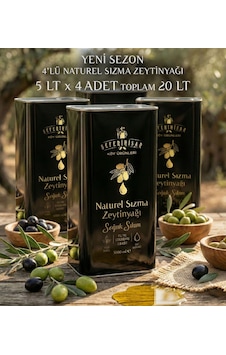 Seferihisar Naturel Sızma Zeytinyağı 20 Lt 4x5 Lt - Yeni Sezon Soğuk Sıkım Ve Filtresiz