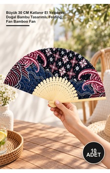 10 Adet Bambu Yelpaze Büyük 30 Cm Katlanır El Yelpazesi, Doğal Bambu Tasarımlı, Folding Fan Bamboo Fan 10 Adet Bambu Yelpaze Büyük 30 Cm Katlanır El Yelpazesi, Doğal Bambu Tasarımlı, Folding Fan Bamboo Fan