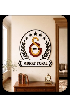 Galatasaray Logolu İsimli Ahşap Duvar Tablosu Kişiye Özel Kabartmalı Taraftar Salon Dekoru 6mm Mdf 40X40 Galatasaray Logolu İsimli Ahşap Duvar Tablosu Kişiye Özel Kabartmalı Taraftar Salon Dekoru 6mm Mdf 40X40