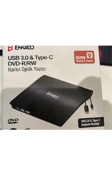 Enkado Ekd-udvd120 Type-c - Usb 3.0 Dvd-r-cd-r-rw- Dvd-rw Ultra Slim Harici Optik Yazıcı Siyah