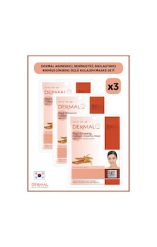 Dermal Kırmızı Ginseng Özlü Kolajen Maske 3 x 23 G Dermal Kırmızı Ginseng Özlü Kolajen Maske 3 x 23 G