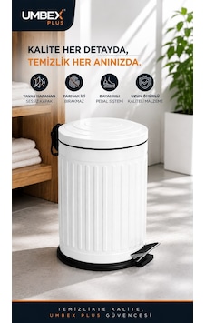5 Lt Amortisörlü Beyaz Renk Yavaş Kapanır Çöp Kovası Banyo Ve Mutfaklarınızda Kullanıma Uygun İç Kovalı 5 Lt Amortisörlü Beyaz Renk Yavaş Kapanır Çöp Kovası Banyo Ve Mutfaklarınızda Kullanıma Uygun İç Kovalı