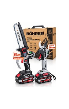 Böhrer Ba0115409 Akülü Dal Budama Seti 20 Cm Zincirli Testere + 50 Mm Budama Makası Dijital Göstergeli -21v Böhrer Ba0115409 Akülü Dal Budama Seti 20 Cm Zincirli Testere + 50 Mm Budama Makası Dijital Göstergeli -21v