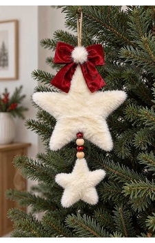 Kırmızı Fiyonklu Peluş Yıldız 41 Cm Kırmızı Fiyonklu Peluş Yıldız 41 Cm