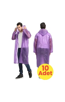 Tezzgelsin Erkek Rüzgar Geçirmez Yağmurluk 10 Adet Mor Tezzgelsin Erkek Rüzgar Geçirmez Yağmurluk 10 Adet Mor
