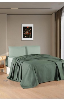 Kristal Bamboo Lastikli Çarşaflı Çift Kişilik Pike Takımı Yeşil Yeşil Kristal Bamboo Lastikli Çarşaflı Çift Kişilik Pike Takımı Yeşil Yeşil