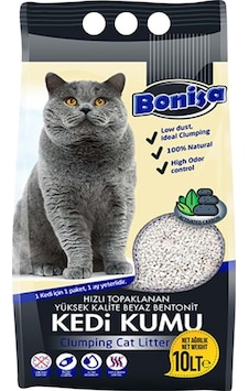 Bonisa Active Carbonlu Topaklaşan Bentonit Kedi Kumu 10 L
