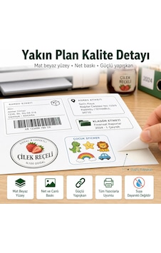 Inkjet Ve Laser Uyumlu Sticker Güçlü Yapışkanlı A4 Etiket Kağıdı Mat Yüzeyli 120gsm 100 Yaprak 10 Inkjet Ve Laser Uyumlu Sticker Güçlü Yapışkanlı A4 Etiket Kağıdı Mat Yüzeyli 120gsm 100 Yaprak 10
