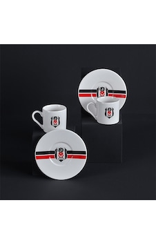 Neva N3423 Beşiktaş Lisanslı Çizgili 2'li Kahve Fincan Takımı Neva N3423 Beşiktaş Lisanslı Çizgili 2'li Kahve Fincan Takımı