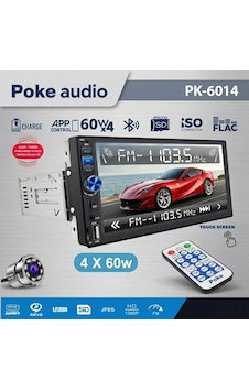 7'' Tofaş Doğan Double Teyp 4x55w 2xusb Bluetooth Usb Sd Fm Aux Kamera Hediyeli App Kontrol Poke Pk-6014