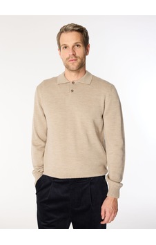 Alpha Studio Bej Erkek Polo Slim Fit Kazak Au-7040b Jumper Polo Alpha Studio Bej Erkek Polo Slim Fit Kazak Au-7040b Jumper Polo