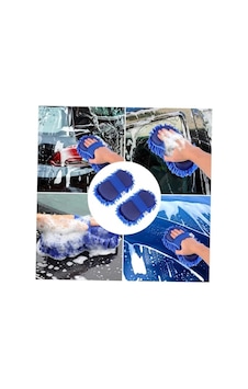 Mikrofiber Araç Yıkama Süngeri, El Tutmalı Oto Yıkama Bezi, Mavi Renk Açık Bej Mikrofiber Araç Yıkama Süngeri, El Tutmalı Oto Yıkama Bezi, Mavi Renk Açık Bej