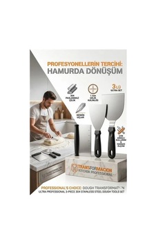 304 Inox Paslanmaz Çelik 3 Lü Hamur Kesici Ve Spatula Seti - Ultra Profesyonel Seri 723143 Renk 304 Inox Paslanmaz Çelik 3 Lü Hamur Kesici Ve Spatula Seti - Ultra Profesyonel Seri 723143 Renk