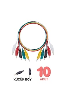 Küçük Boy Krokodil Test Kablosu 45-50cm - 10 Adet Timsah Ağız Küçük Boy Krokodil Test Kablosu 45-50cm - 10 Adet Timsah Ağız