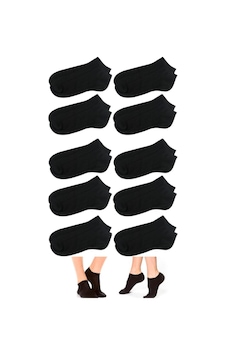 Nacar Store Unisex Siyah Patik Çorap 10'lu Nacar Store Unisex Siyah Patik Çorap 10'lu
