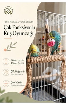 Mivra Pets Çok Fonksiyonlu Kuş Oyuncağı Jüt Tünek 40x25 Cm Mivra Pets Çok Fonksiyonlu Kuş Oyuncağı Jüt Tünek 40x25 Cm