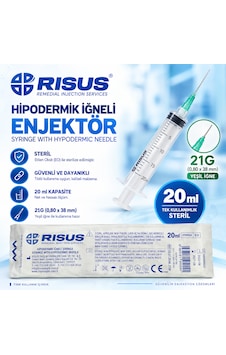 Enjektör 20cc 3p Yeşil-100 Adet Enjektör 20cc 3p Yeşil-100 Adet