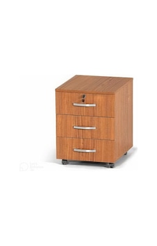 Rustik Ahşap 3 Çekmeceli Yerden Yüksek Keson -teak- 40x45x58 Cm