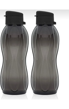 2'li Set Eko Şişe Suluk - Pratik Kapak Matara 2x 750 Ml Siyah Plastik Diğer 2'li Set Eko Şişe Suluk - Pratik Kapak Matara 2x 750 Ml Siyah Plastik Diğer