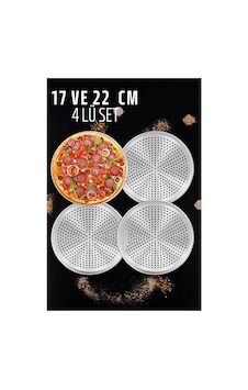 Delikli Pizza Lahmacun Tepsisi Çelik 17 Ve 22 Cm 4 Lü Set 721570 Siyah Delikli Pizza Lahmacun Tepsisi Çelik 17 Ve 22 Cm 4 Lü Set 721570 Siyah