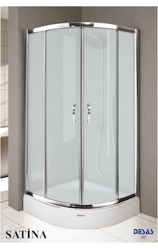 Desaş Shower Teknesiz Oval Buzlu Cam Duşakabin 90 x 90 5 MM Gümüş Desaş Shower Teknesiz Oval Buzlu Cam Duşakabin 90 x 90 5 MM Gümüş