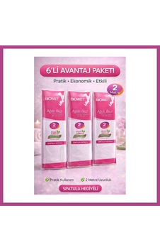 Gees Global Biowet Ağda Bezi 2 Metre Spatula Hediyeli Epilasyon Bezi Dayanıklı Tüy Dökme Bezi 6 Paket Gbzs