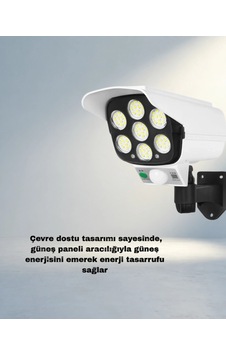 Güvenlik Işığı Güneş Enerjili 5 Eksen Pır Sensörlü Dış Mekan
