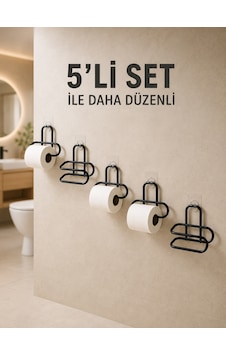 Yapışkanlı Tuvalet Kağıdı Askısı Siyah Metal Delmeden Montaj Wc Kağıtlık 5 Adet Diğer Yapışkanlı Tuvalet Kağıdı Askısı Siyah Metal Delmeden Montaj Wc Kağıtlık 5 Adet Diğer