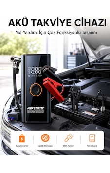 Sos Fenerli Akü Takviye Cihazı Dijital Kompresör Powerbank Yeni Nesil - Lisinya Sos Fenerli Akü Takviye Cihazı Dijital Kompresör Powerbank Yeni Nesil - Lisinya