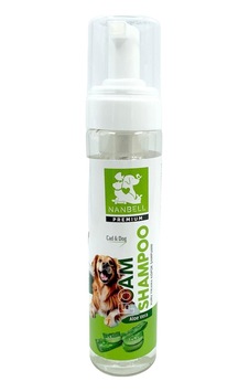 Nanbell Kedi Köpekler İçin Aloe Vera Kokulu Durulanmayan Köpük Şampuan 225 ML Nanbell Kedi Köpekler İçin Aloe Vera Kokulu Durulanmayan Köpük Şampuan 225 ML