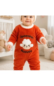 Candar Annesinin Kuzusu Nakışlı Kuzu Tüylü Kız Erkek Bebek Tulumu Alttan Çıtçıtlı 3-6-9-12 Ay Turuncu Candar Annesinin Kuzusu Nakışlı Kuzu Tüylü Kız Erkek Bebek Tulumu Alttan Çıtçıtlı 3-6-9-12 Ay Turuncu