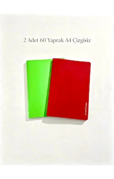 Pıano A4 Çizgisiz Defter Seti - 2 Adet, 60 Yaprak, Plastik Kapak Kırtasiye Seti Pıano A4 Çizgisiz Defter Seti - 2 Adet, 60 Yaprak, Plastik Kapak Kırtasiye Seti