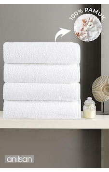 4'lü Beyaz Banyo Havlusu - 70x140 Cm, 490 Gr, %100pamuk, Spa Ve Otel Havlusu, Günlük Kullanıma Uygun Beyaz 4'lü Beyaz Banyo Havlusu - 70x140 Cm, 490 Gr, %100pamuk, Spa Ve Otel Havlusu, Günlük Kullanıma Uygun Beyaz