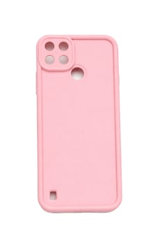 Realme C21y Ve Realme C25y Uyumlu Kamera Çıkıntılı Mat Silikon Telefon Kılıfı Pembe