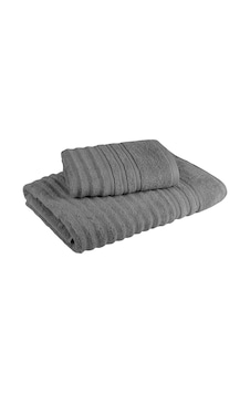 Fialka Long Twist Dalgalı Havlu Koyu Gri 80x150