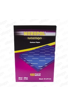 Monopol Karbon Kağıdı (100 Lü) A4 Mavi 3103 Monopol Karbon Kağıdı (100 Lü) A4 Mavi 3103