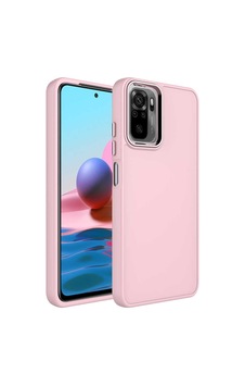 Xiaomi Redmi Note 10s Kılıf Metal Çerçeve Ve Buton Tasarımlı Silikon Zore Luna Kapak Pembe Xiaomi Redmi Note 10s Kılıf Metal Çerçeve Ve Buton Tasarımlı Silikon Zore Luna Kapak Pembe