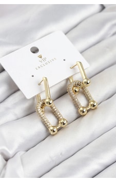 Gold Renk Vıp Seri Tifani Zirkon Taşlı Kadın Küpe Çok renkli Gold Renk Vıp Seri Tifani Zirkon Taşlı Kadın Küpe Çok renkli