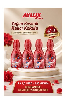 Passion Extra Konsantre Çamaşır Yumuşatıcısı 4x1,5 L 240 Yıkama Yoğun Kıvamlı Kırmızı 4'lü Set